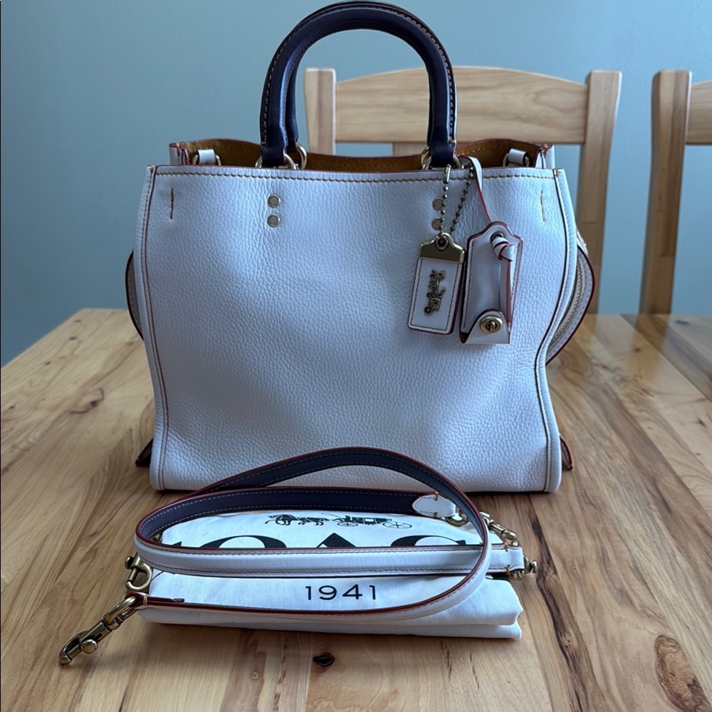 Coach Rogue 30 2nd Gen Chalk with Red Edges